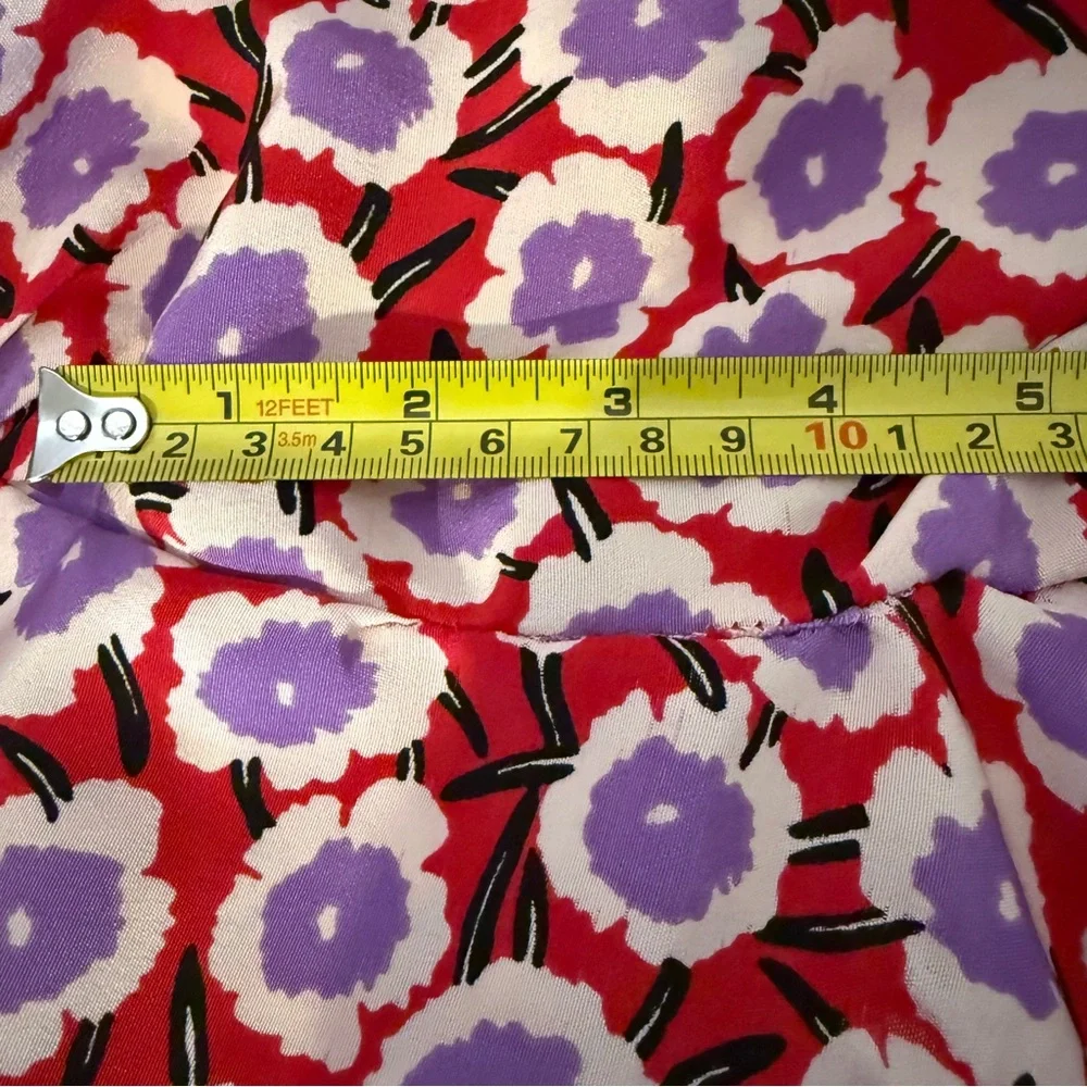 Diane Von Furstenberg Alexia Floral Print Silk Crepe De Chine Wrap Top Size 2 - Picture 12 of 15